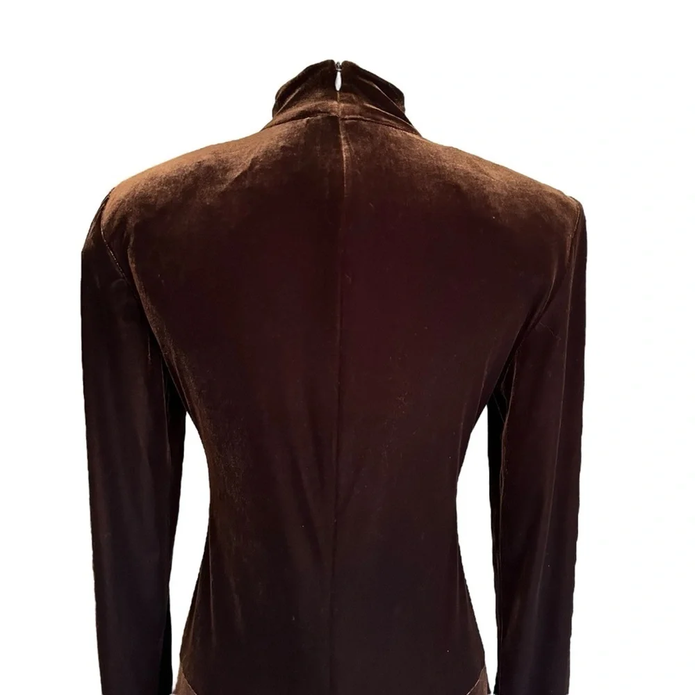JOSEPH RIBKOFF Vintage Velvet Dress‎ Chocolate Brown Quiet Luxury Glam NWT